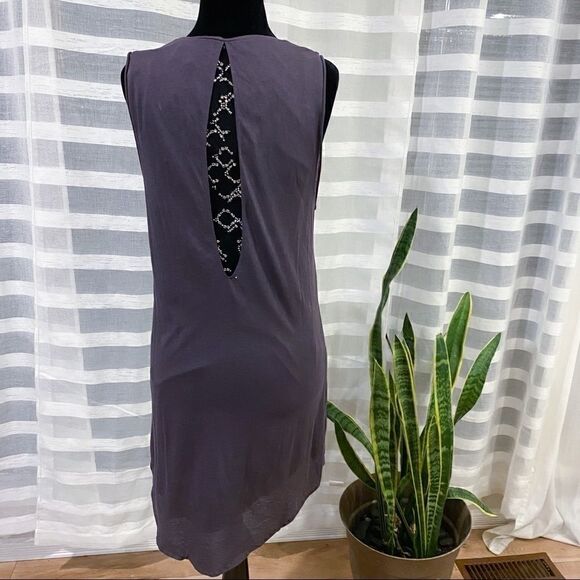 3.1 Phillip Lim Rhinestone Luxury Jersey Keyhole Dress Dusty Purple Small - Picture 4 of 4